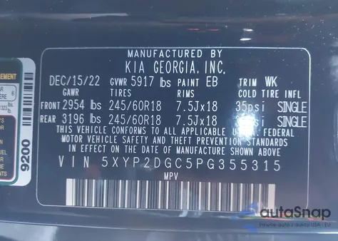 2023 Kia Telluride Lx from USA, damaged, VIN 5XYP2DGC5PG355315